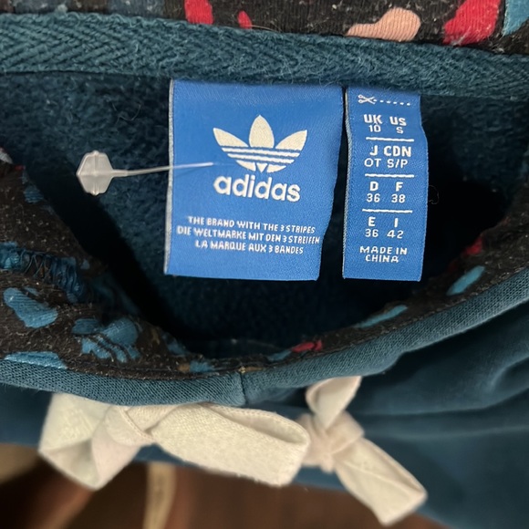 Adidas Signature Spellout Logo Hoodie Sweater Size Small - Picture 2 of 10